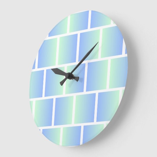 Gradient Blue Squares Große Wanduhr (Winkel)