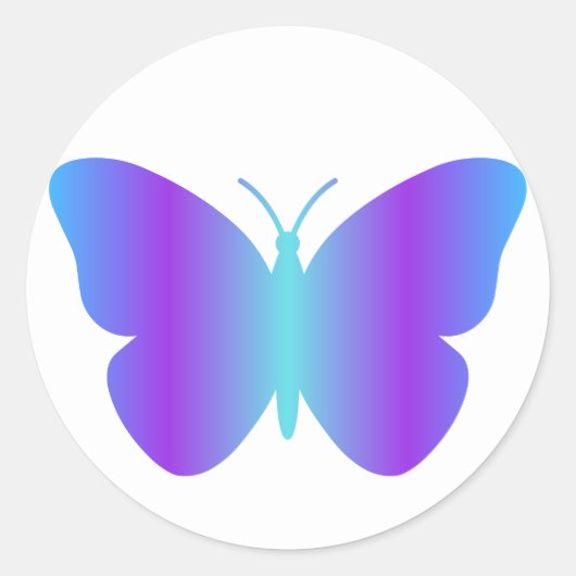 Gradient Blue und Lila Butterfly Sticker (Vorderseite)