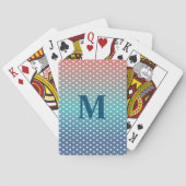 Gradient Blue und Orange Simple Hearts Pattern Spielkarten (Rückseite)