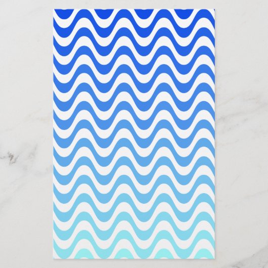 Gradient Blue Waves Briefpapier (Vorderseite)