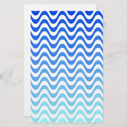 Gradient Blue Waves Briefpapier (Vorne/Hinten)
