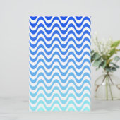 Gradient Blue Waves Briefpapier (Stehend Vorderseite)