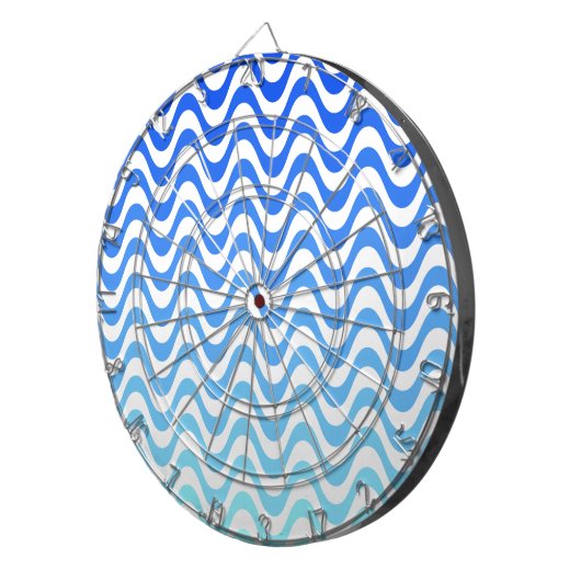 Gradient Blue Waves Dartscheibe (Vorderseite rechts)