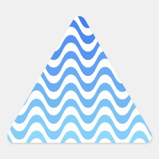 Gradient Blue Waves Dreieckiger Aufkleber (Vorderseite)