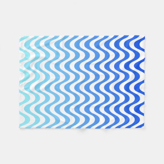 Gradient Blue Waves Fleecedecke (Vorderseite (Horizontal))