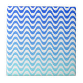 Gradient Blue Waves Fliese (Vorderseite)