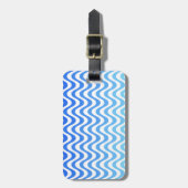 Gradient Blue Waves Gepäckanhänger (Vorderseite vertikal)