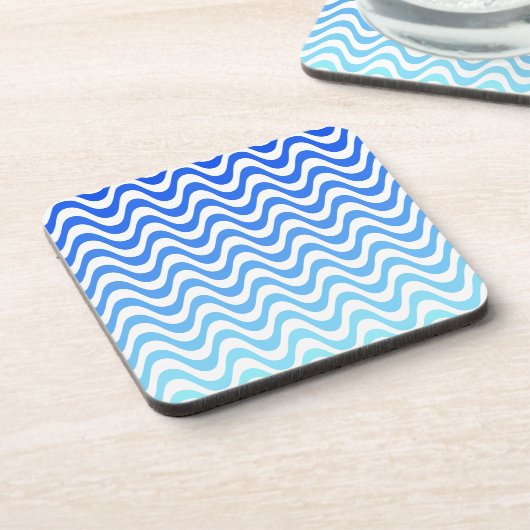 Gradient Blue Waves Getränkeuntersetzer (Linke Seite)