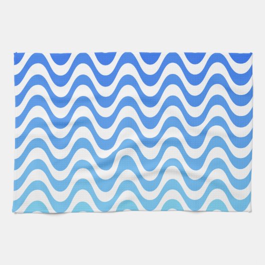 Gradient Blue Waves Handtuch (Horizontal)
