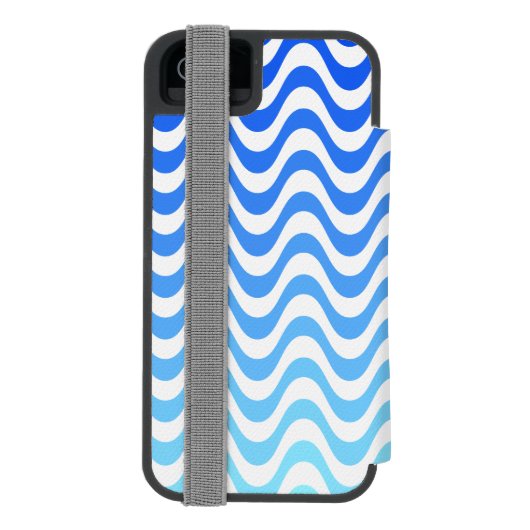 Gradient Blue Waves Incipio iPhone Geldbeutel-Hülle (Folio Rückseite)