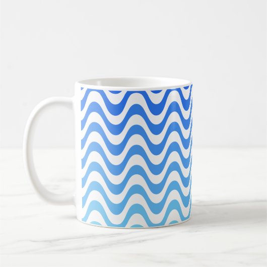 Gradient Blue Waves Kaffeetasse (Links)