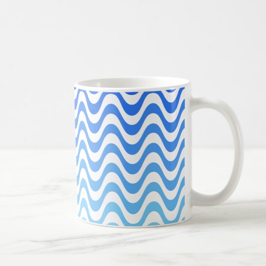 Gradient Blue Waves Kaffeetasse (Rechts)