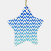 Gradient Blue Waves Keramikornament (Rechts)