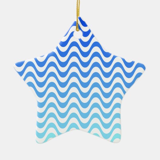 Gradient Blue Waves Keramikornament (Vorne)