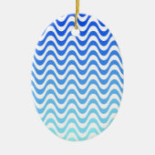 Gradient Blue Waves Keramikornament (Vorne)