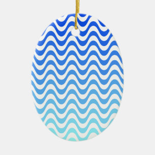 Gradient Blue Waves Keramikornament