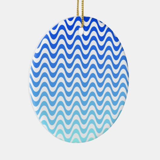 Gradient Blue Waves Keramikornament (Rechts)