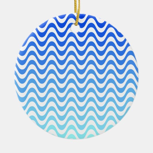 Gradient Blue Waves Keramikornament (Vorne)
