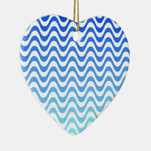 Gradient Blue Waves Keramikornament (Rechts)
