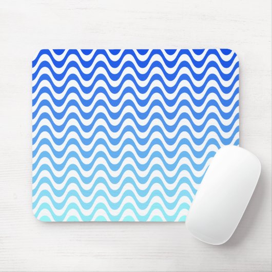 Gradient Blue Waves Mousepad (Mit Mouse)