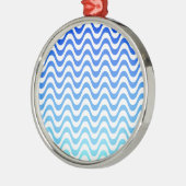 Gradient Blue Waves Ornament Aus Metall (Links)