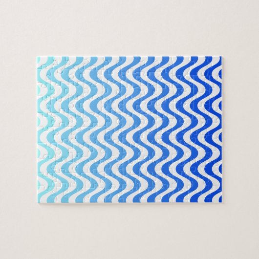 Gradient Blue Waves Puzzle (Horizontal)
