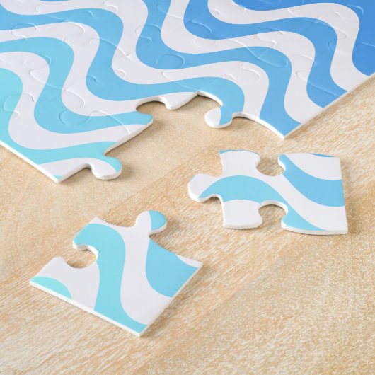 Gradient Blue Waves Puzzle (Seite)