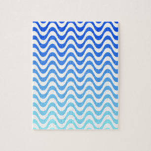Gradient Blue Waves Puzzle