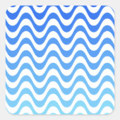 Gradient Blue Waves Quadratischer Aufkleber (Vorderseite)