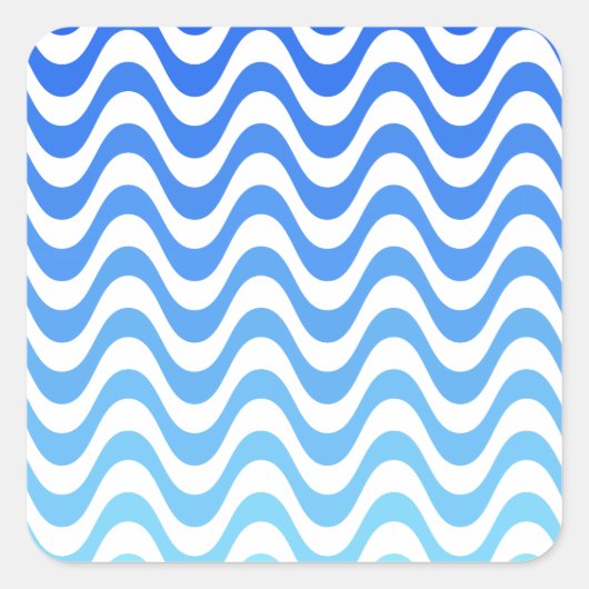 Gradient Blue Waves Quadratischer Aufkleber (Vorderseite)