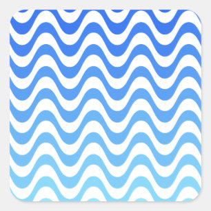 Gradient Blue Waves Quadratischer Aufkleber