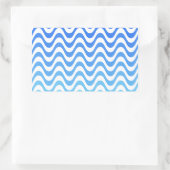 Gradient Blue Waves Rechteckiger Aufkleber (Tasche)