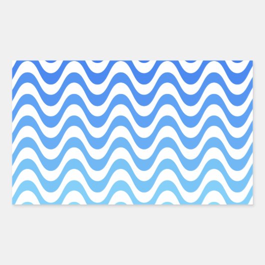 Gradient Blue Waves Rechteckiger Aufkleber (Vorderseite)