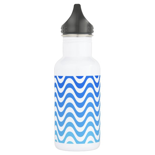Gradient Blue Waves Trinkflasche (Links)