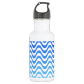 Gradient Blue Waves Trinkflasche (Vorderseite)