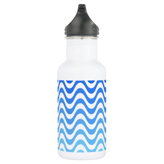 Gradient Blue Waves Trinkflasche (Rechts)