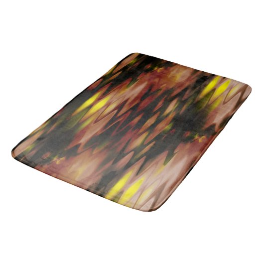 Gradient braun bis gelb formend abstrakte Zickzack Badematte (Schrägansicht)