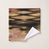 Gradient braun bis gelb formend abstrakte Zickzack Badhandtuch Set (Waschlappen)