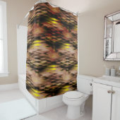 Gradient braun bis gelb formend abstrakte Zickzack Duschvorhang (Beispiel)