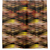 Gradient braun bis gelb formend abstrakte Zickzack Duschvorhang (Vorderseite)