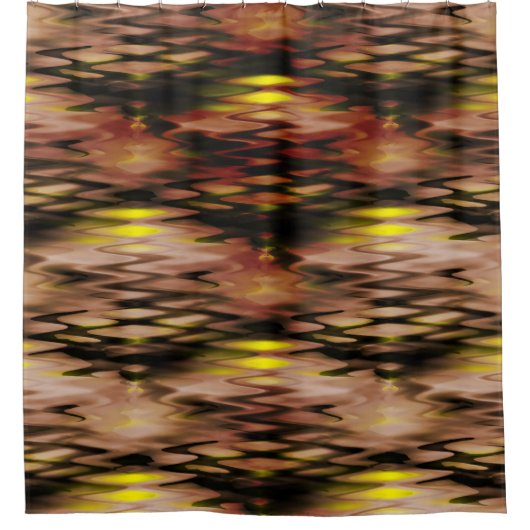 Gradient braun bis gelb formend abstrakte Zickzack Duschvorhang (Vorderseite)