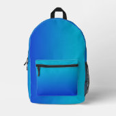 Gradient Bright Blue bis Türkis Bedruckter Rucksack (Vorderseite)