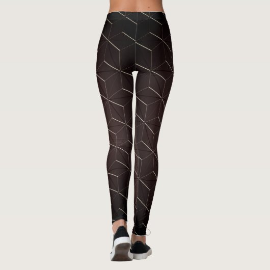 Gradient Brown Style Geometrie Nahtloses Muster Leggings (Rückseite)