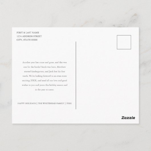 Gradient Burgundy Glitzer Tree 5 Fotos Urlaub Postkarte (Rückseite)