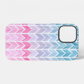 Gradient Chevron: Wasserfarb-Herringbone-Muster. iPhone Hülle (Rückseite (Horizontal))