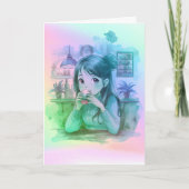 Gradient Coffee Lover Folded Greeting Card Karte (Vorderseite)