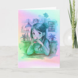 Gradient Coffee Lover Folded Greeting Card Karte