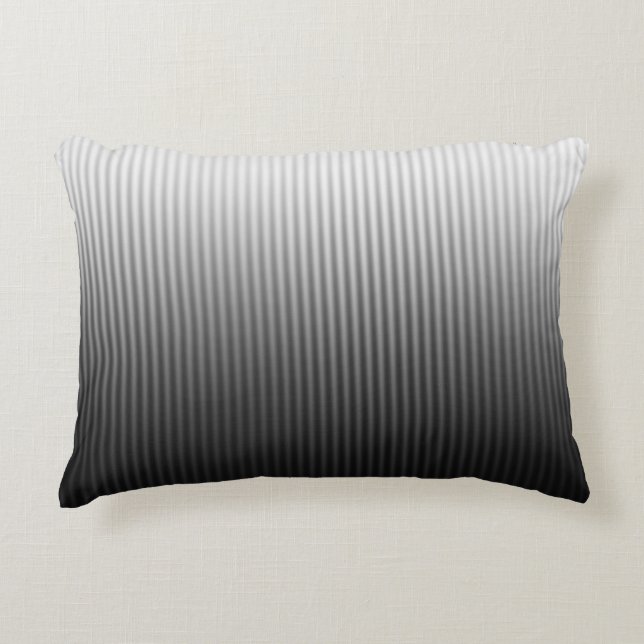 Gradient Cool Stylish Trendy Black & White Streife Dekokissen (Vorderseite)