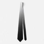 Gradient Cool Stylish Trendy Black & White Streife Krawatte (Vorderseite)