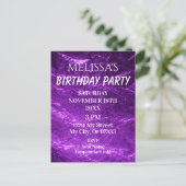 Gradient Deep Purple Birthday Invitation Postkarte (Stehend Vorderseite)
